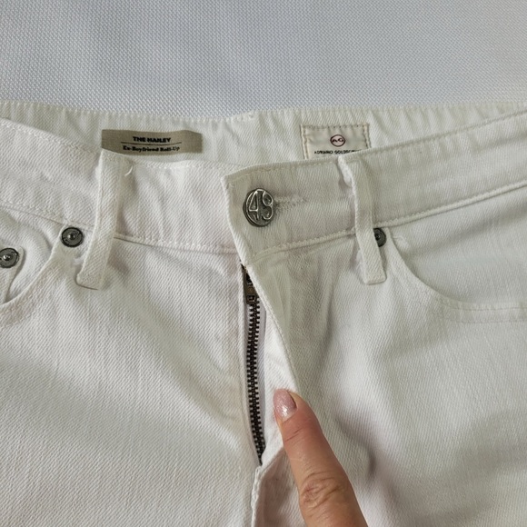 AG Adriano Goldschmied White The Hailey Ex-Boyfriend roll up Jean Shorts size 26 - Picture 8 of 13